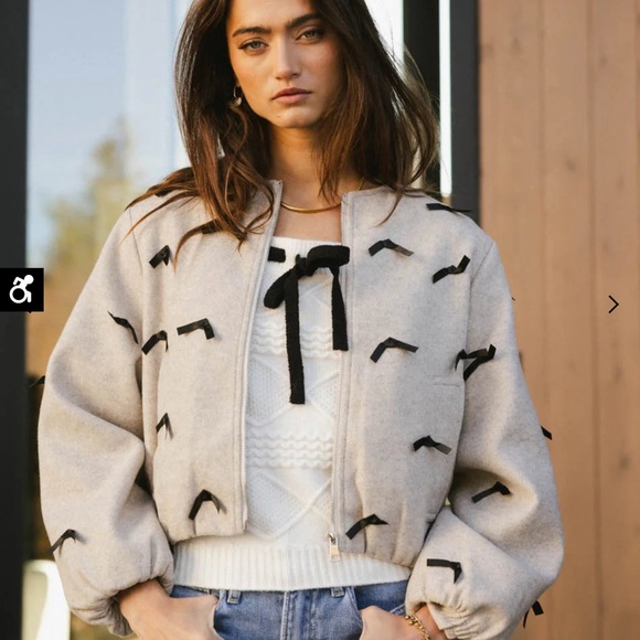 Leona Mini Bows Bomber Jacket - Picture 3 of 4